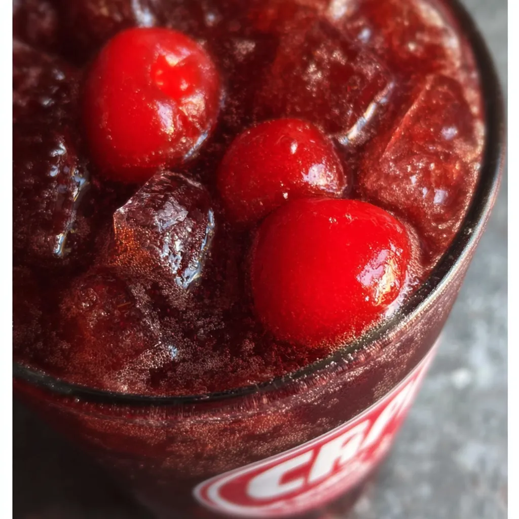 Cherry Jack and Coke Slushies with Frozen Cherries and Cola Ice - tertiary view